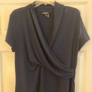 Navy blue short sleeved blouse